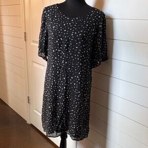 Anthropologie cloth & stone Black Dress with White Print